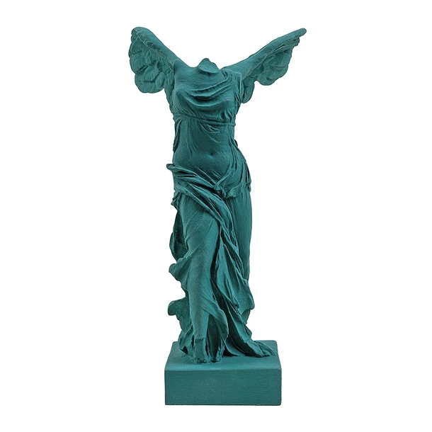 Victoire De Samothrace 34 Cm - Vert Pétrole – Image 2