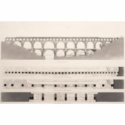 Pont Du Gard : Façade Occidentale Et Plans Des Trois Rangs D'arcades