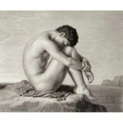 Jeune Homme Assis Au Bord De La Mer - Hippolyte Flandrin