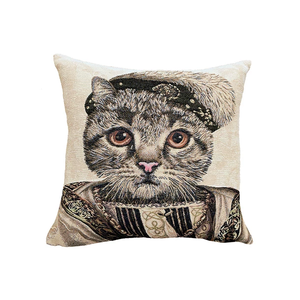 Housse De Coussin Chat François 1er - Beige