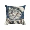 Housse De Coussin Chat François 1er - Bleu