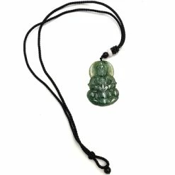 Pendentif En Jade - Grand Bouddha - Vert Impérial