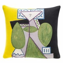 Housse De Coussin Picasso Femme En Vert Et Mauve