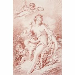 Panneau, Figure, époque Louis XV - Femme Nue Couronnée De Fleurs