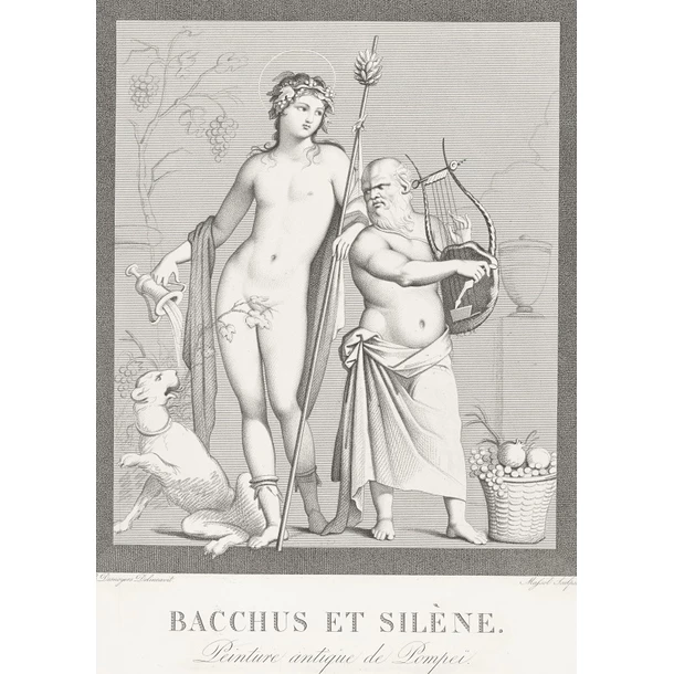 Bacchus Et Silène, Peinture Antique De Pompeï - Boucher-Desnoyer
