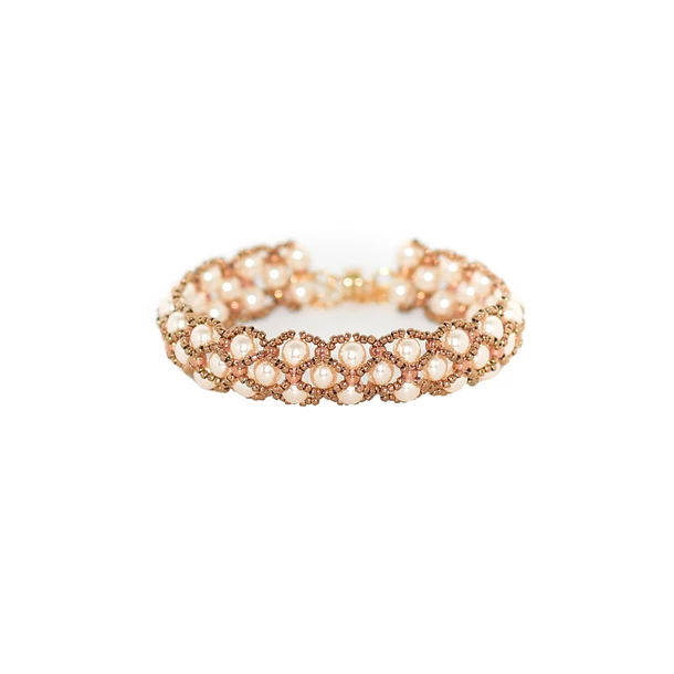 Bracelet Renaissance Blanc & Doré - Florence Buhler