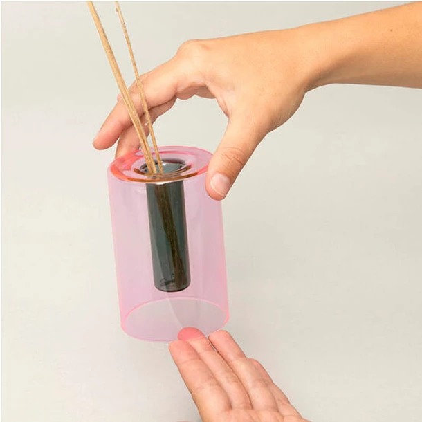 Petit Vase Réversible Rose/vert - Block Design – Image 2