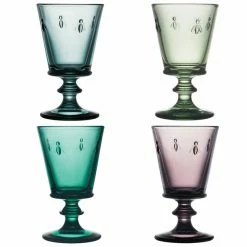 Coffret De 4 Verres à Vin Abeille - Couleurs Assorties