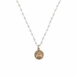 Collier Abeille - Bleu Dragée