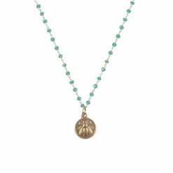 Collier Abeille - Vert D'eau