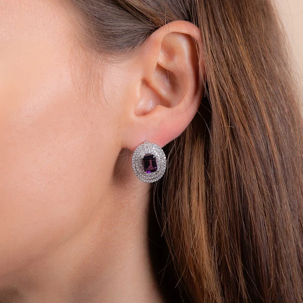 Boucles D'oreilles Améthyste - H.Azeem – Image 3