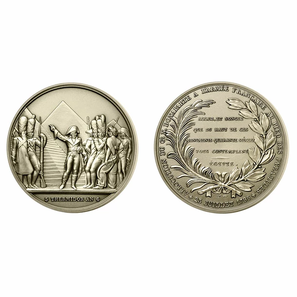 Médaille Historique Bataille Des Pyramides, Bronze Florentin, 59 Mm - Monnaie De Paris