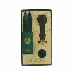 Coffret Sceau Chiffre N De Napoléon Avec 2 Bâtonnets De Cire Vert Empire