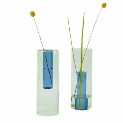 Grand Vase Réversible Vert/bleu - Block Design