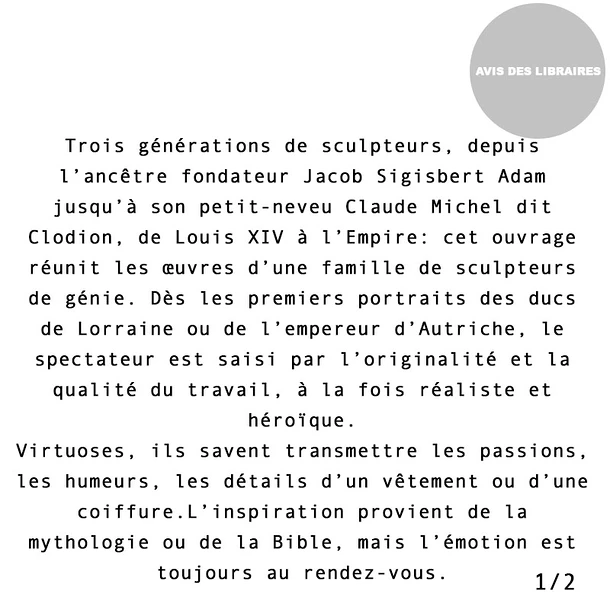 Les Adam. La Sculpture En Héritage - Catalogue D'exposition – Image 3