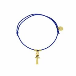 Bracelet élastique Avec Charm Égyptien - Croix De Vie - Bleu
