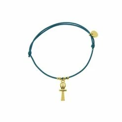 Bracelet élastique Avec Charm Égyptien - Croix De Vie - Vert