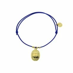 Bracelet élastique Avec Charm Égyptien - Scarabée - Bleu