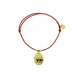Bracelet élastique Avec Charm Égyptien - Scarabée - Rouge