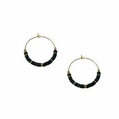 Boucles D'oreilles Créoles - Onyx