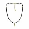 Collier Croix De Vie - Perles D'onyx