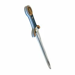 Épée De Chevalier En Mousse Bleue Avec Emblème Lion Doré