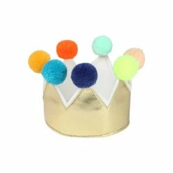 Couronne Dorée Avec Pompons Multicolores - Meri Meri
