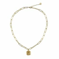 Collier Avec Chaîne Maille Trombone - Pendentif Œil égyptien