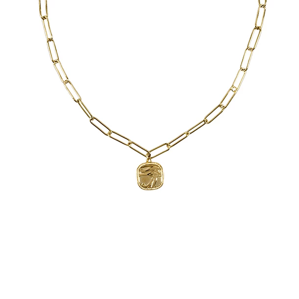 Collier Avec Chaîne Maille Trombone - Pendentif Œil égyptien – Image 2
