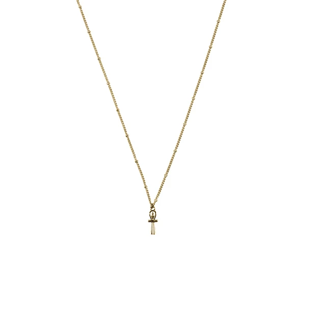 Collier-pendentif Égyptien Croix De Vie - Chaîne Boules 60cm