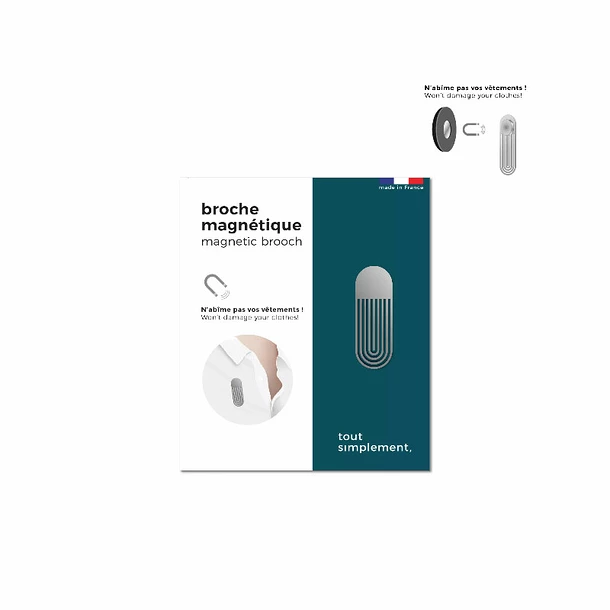 Broche Magnétique Oblongue Argentée - Tout Simplement, – Image 4