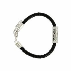 Bracelet En Cuir Avec Sceau Cylindre Argent