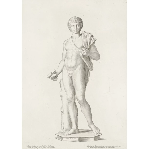 Statue Antique De Marbre D'un Gladiateur Haute De 3 Pieds 4 Pouces Au Palais Des Thuilleries - Claude Mellan – Image 2