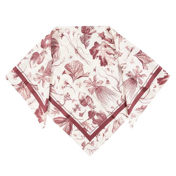 Carré De Soie Rouge Herbier Du Roi - Maison Baluchon – Image 4