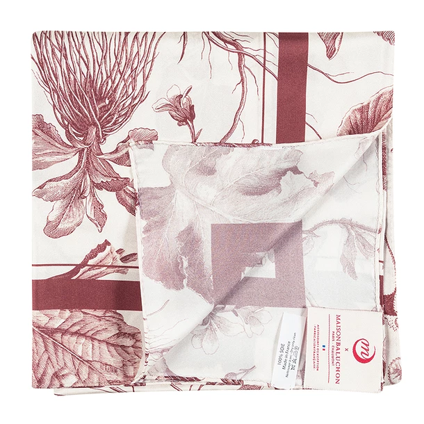 Carré De Soie Rouge Herbier Du Roi - Maison Baluchon – Image 5