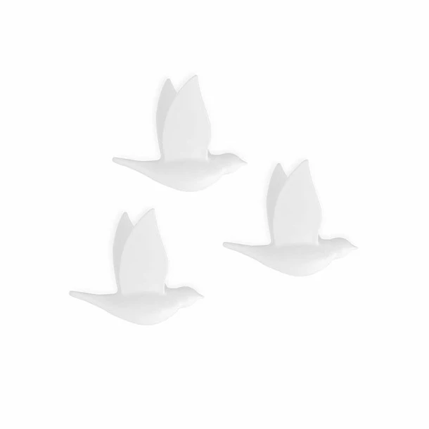 Lot De 3 Patères En Plastique Oiseaux - Balvi