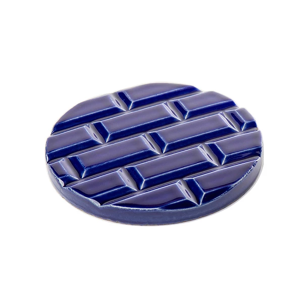 Plaque Rivoli Grès émaillé - ⌀ 11,5 Cm - Bleu Sèvres - Déjà-vu – Image 2