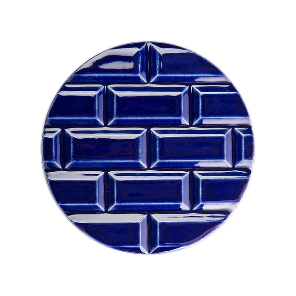 Plaque Rivoli Grès émaillé - ⌀ 11,5 Cm - Bleu Sèvres - Déjà-vu