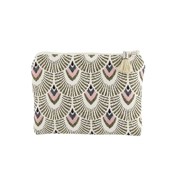 Porte Monnaie Art Nouveau Paon Rose - 13 X 10 Cm