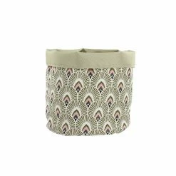 Panier Art Nouveau Paon Rose - 18 X 10 Cm