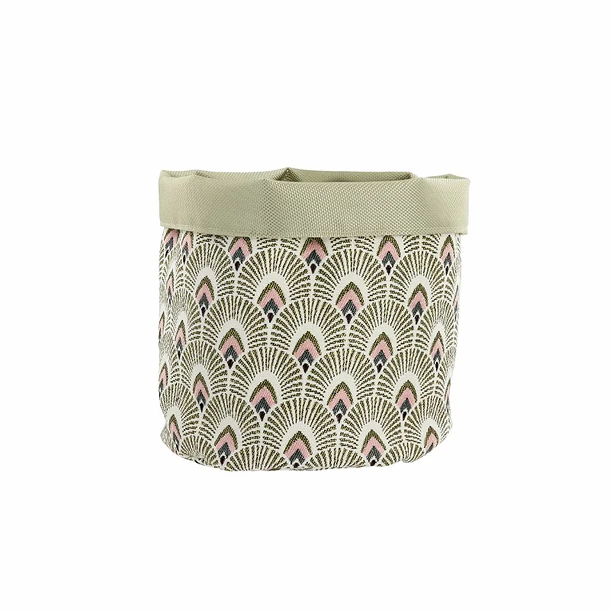 Panier Art Nouveau Paon Rose - 18 X 10 Cm