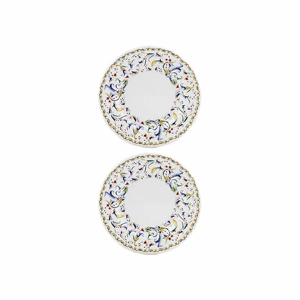 Coffret 2 Assiettes Mignardises - Toscana - Ø 12,8 Cm - Faïencerie De Gien