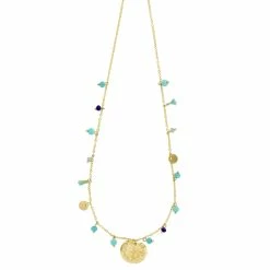 Collier à Pampilles Bleu Turquoise Nymphéa - Les Cleias