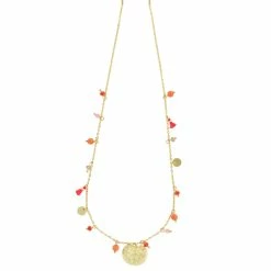 Collier à Pampilles Corail-rose Nymphéa - Les Cleias