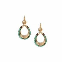 Boucles D'oreilles Dormeuses Ninon Turquoise - Satellite Paris