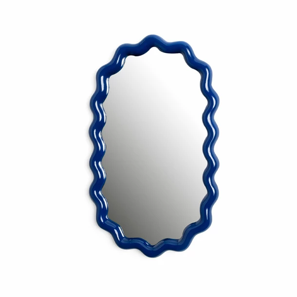 Miroir Ovale Zigzag Bleu - 40 X 24 Cm