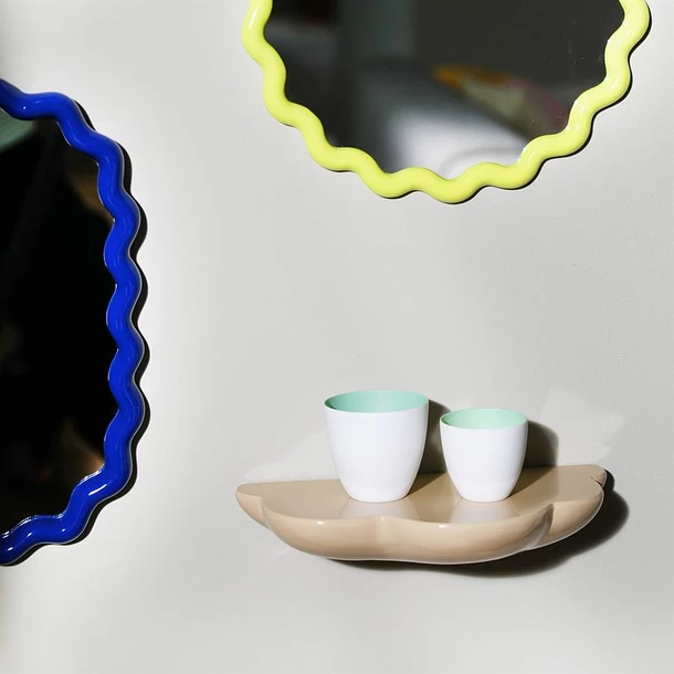 Miroir Ovale Zigzag Bleu - 40 X 24 Cm – Image 2