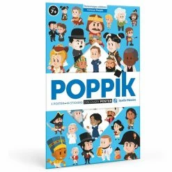 Poster Pédagogique Personnages Célèbres + 44 Stickers - Poppik