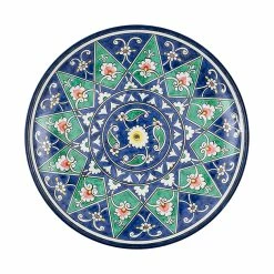 Plat En Céramique Étoile Bleu Cobalt /turquoise - Ø 30cm - La Maison Ottomane