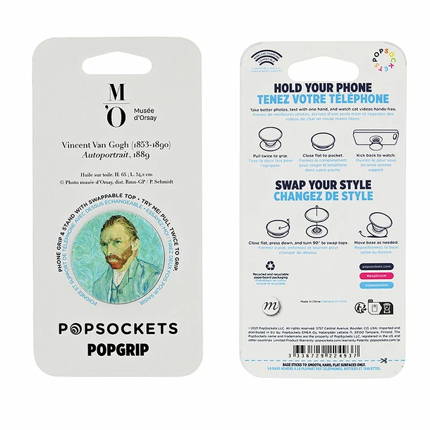 Poignée/support Pour Téléphone Vincent Van Gogh - Autoportrait - PopSockets – Image 3